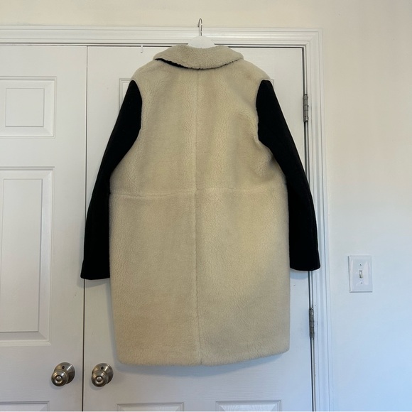Madewell McClancy Sherpa Two-tone Long Coat‎ XXL black white - Picture 10 of 10